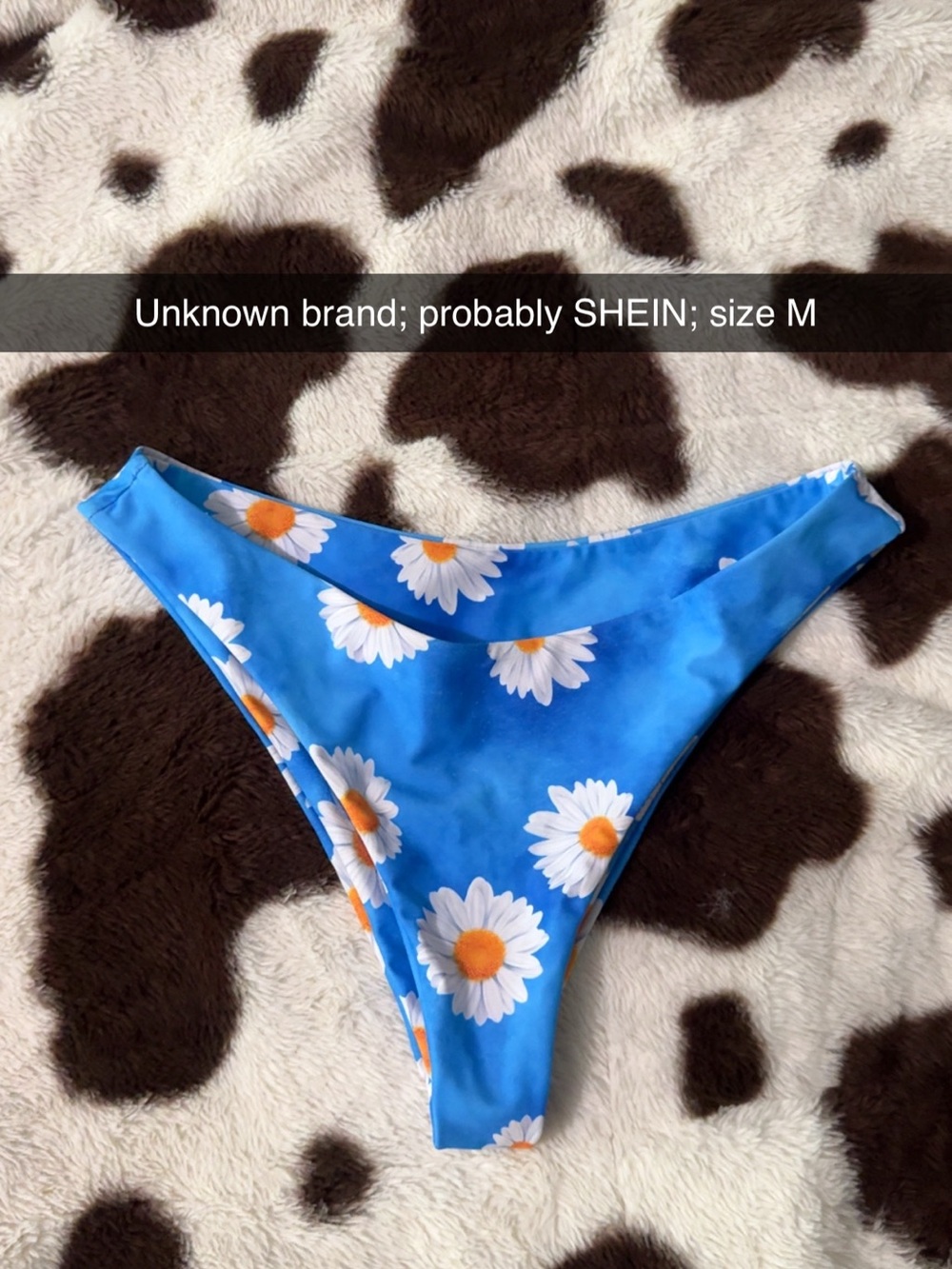 Blue Daisy Print Bikini Bottom